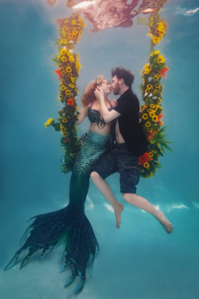 underwater engagement photoshoot